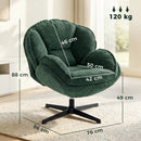 HOMCOM Accent Chair with Swivel for Living Room Dark Green