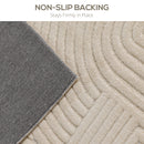 HOMCOM Modern Geometric Rug, Thick Plush, Non-Slip,Cream