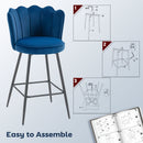 HOMCOM Set Of 2 Barstools With Petal Backrest For Kitchen Island