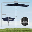 Outsunny 2.6 m Half Parasol with Solar Lights, UPF50+ Semi Round Umbrella