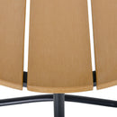 Outsunny Round Outdoor Side Table Adjustable Leg Pads Natural Wood & Black