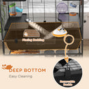 PawHut Large Hamster Cage, Rat Cage W/ Wheels, Tubes, Storage Shelf, Ramps