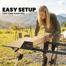 Outsunny 4ft Folding Camping Table, Picnic Table with Roll Up Top, Brown