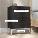 HOMCOM Bedside Tables Set Of 2 With 2 Drawers For Bedroom, Living Room