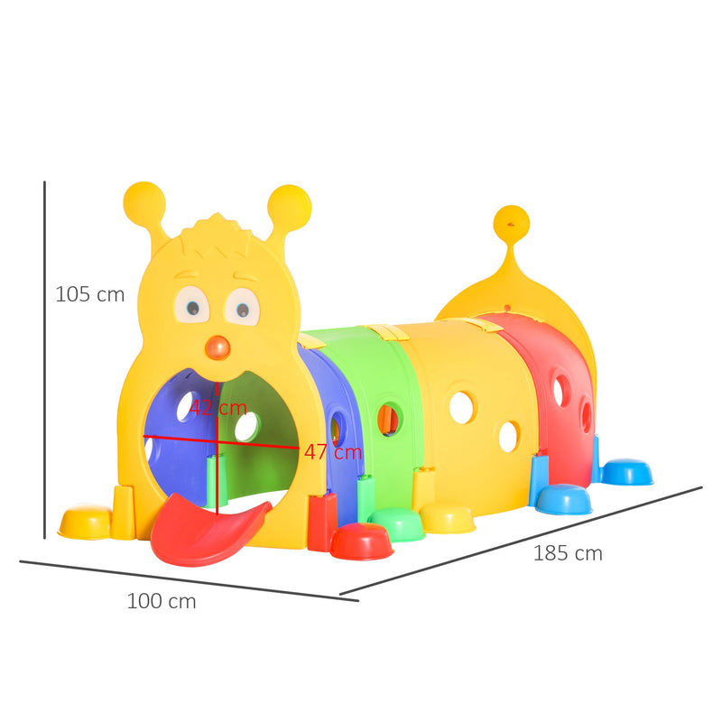 Outsunny Caterpillar Play Tunnel Multicoloured