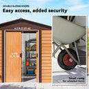 Outsunny 9.1x6.4ft Garden Shed, Tool Storage Sliding Door Wood Effect