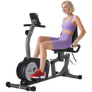 HOMCOM Exercise Bike with LCD Display, Quiet 8-Level Magnetic Resistance