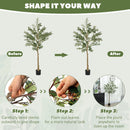 HOMCOM 2 Pack Indoor Artificial Plants, Faux Potted Silk Olive Trees