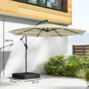 Outsunny 3 m Garden Cantilever Parasol with Sandbag, 360 Degree Rotation