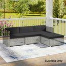 Outsunny 7-Piece Patio Furniture Cushions Water-Repellent 60x60cm, Black