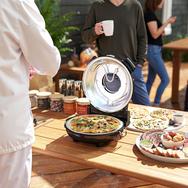 HOMCOM 1200W Pizza Oven, Pizza Maker, 5-Min Crisp, Dual Knob Control