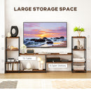 HOMCOM TV Unit For TVs Up To, Industrial TV Stand With Shelves