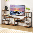 HOMCOM TV Unit For TVs Up To, Industrial TV Stand With Shelves