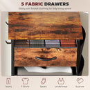 HOMCOM Fabric Chest of Drawers, 4 Drawer Dresser for Bedroom