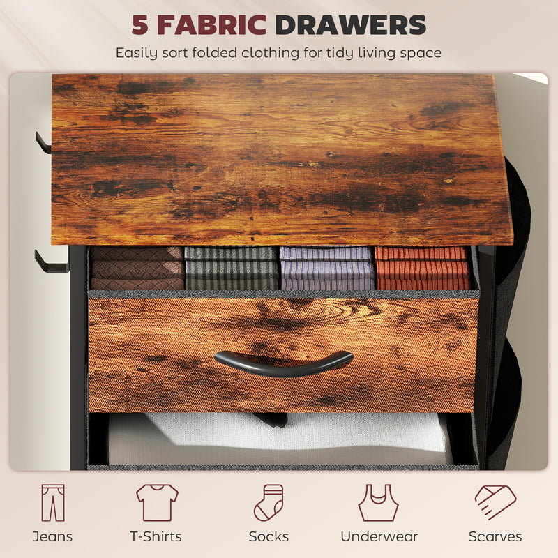 HOMCOM Fabric Chest of Drawers, 4 Drawer Dresser for Bedroom