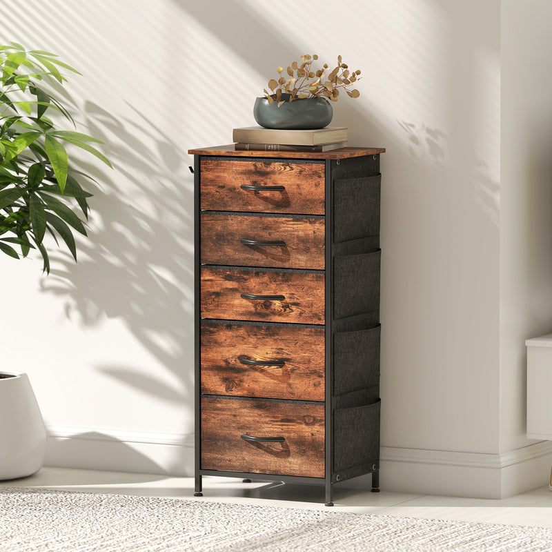 HOMCOM Fabric Chest of Drawers, 4 Drawer Dresser for Bedroom