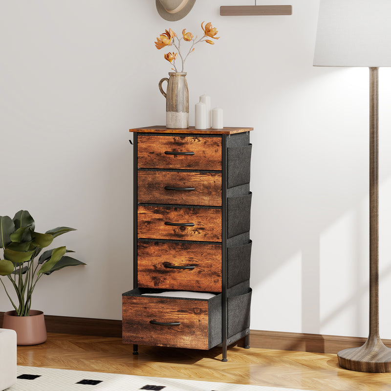 HOMCOM Fabric Chest of Drawers, 4 Drawer Dresser for Bedroom