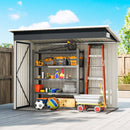 Outsunny Outdoor Storage Shed, 7.5 X 4.3ft Metal Garden Shed, Dark Grey