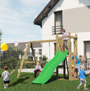 Rumble Ridge Rock Wall  Playfort With Double Swing