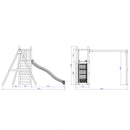 Rumble Ridge Rock Wall  Playfort With Double Swing