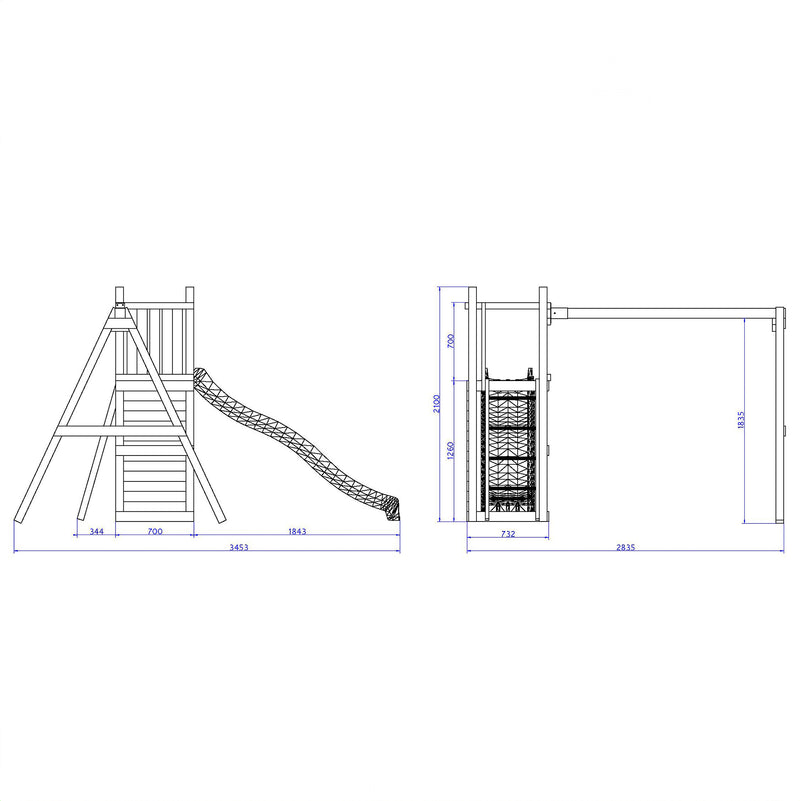 Rumble Ridge Rock Wall  Playfort With Double Swing