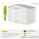 Outsunny 7 x 4ft Garden Shed Storage w/ Foundation Kit, Vents, Light Grey