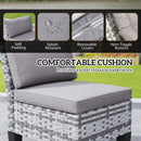 Outsunny 7 PCS Rattan Garden Dining Set with Cushions, Umbrella Hole, Grey