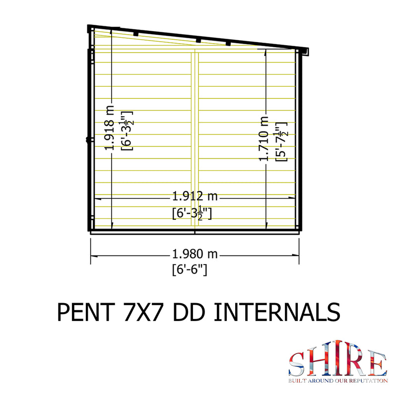Pent Double Door Shiplap Shed