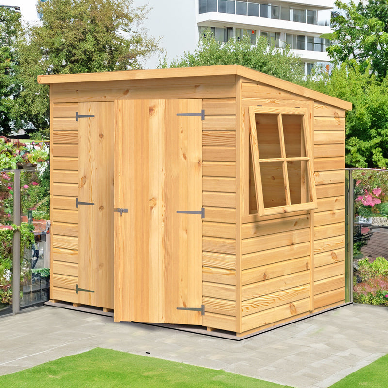 Pent Double Door Shiplap Shed