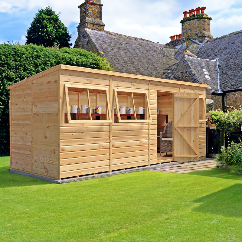 Pent 16 X 6 Shiplap Shed