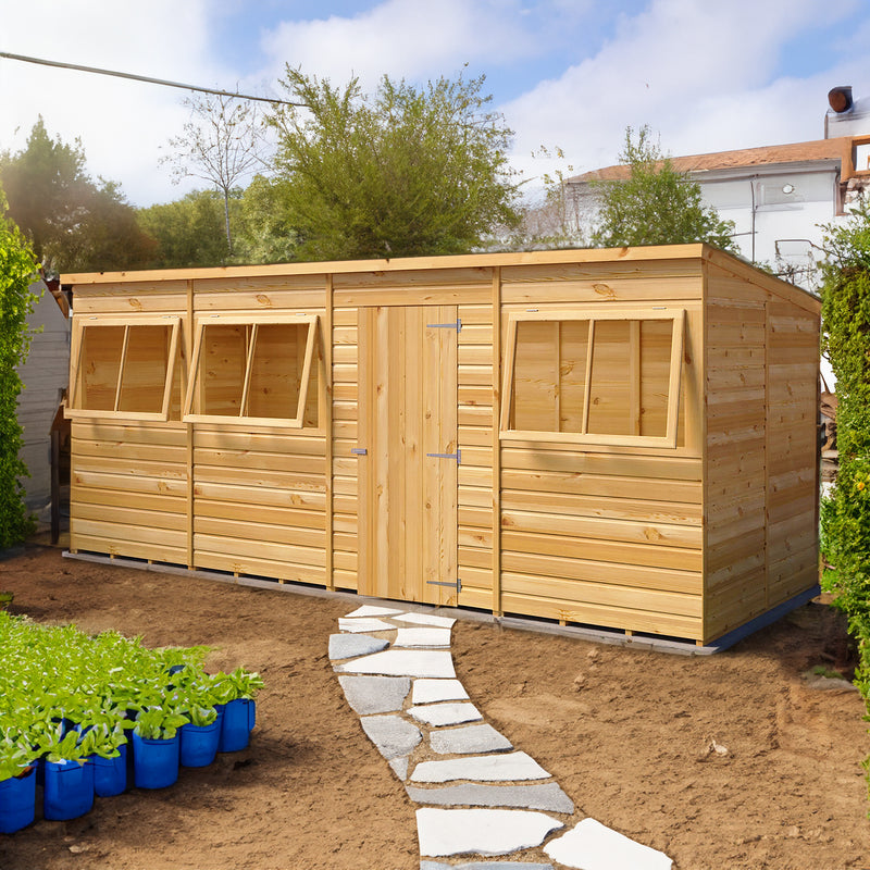 Pent 16 X 6 Shiplap Shed