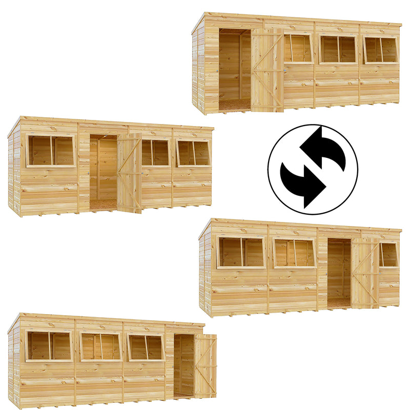 Pent 16 X 6 Shiplap Shed