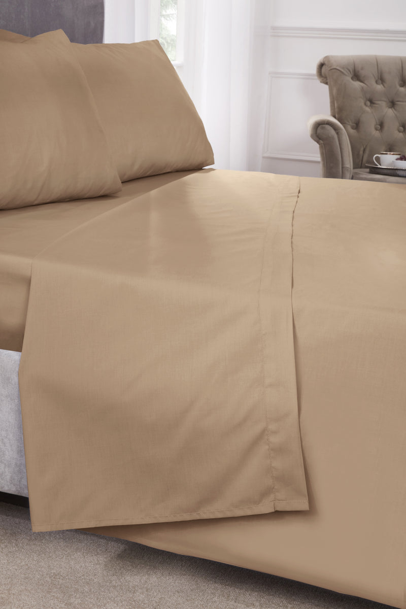 180 Thread Count Percale Fitted Sheet in Coffee