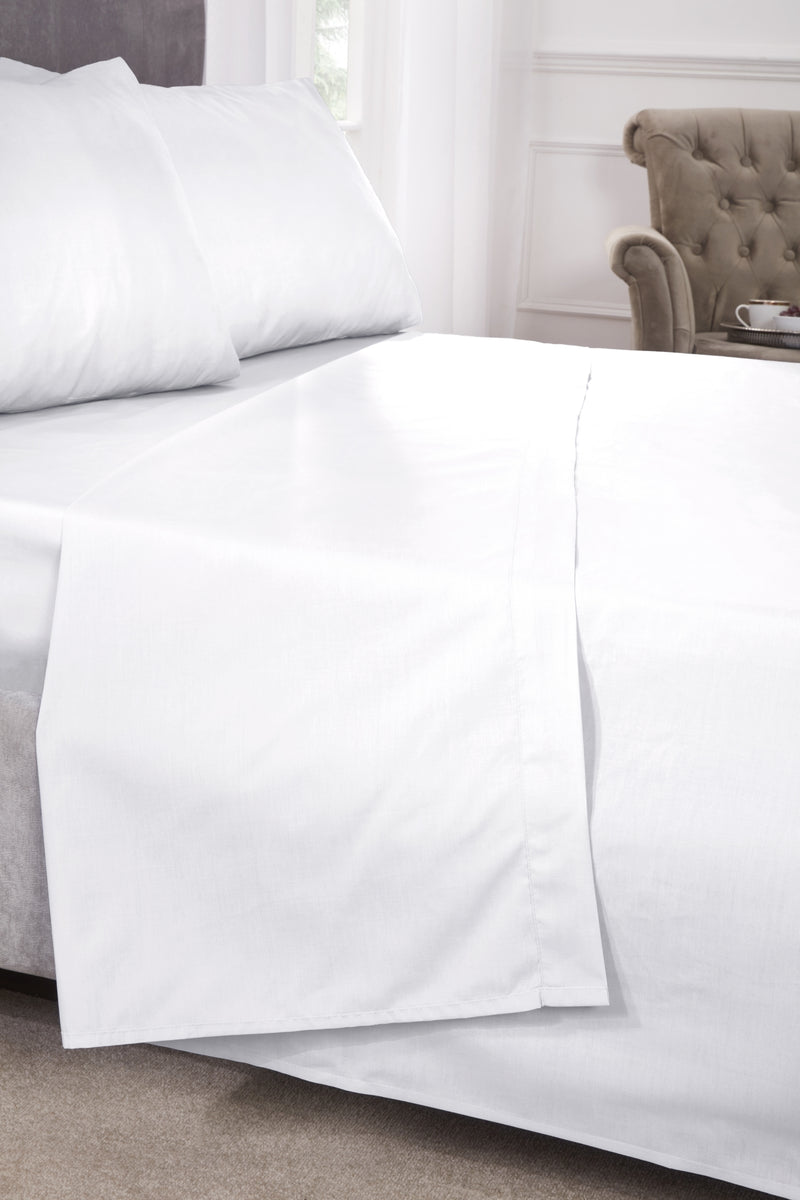 180 Thread Count Percale V Shaped Pillowcase in White