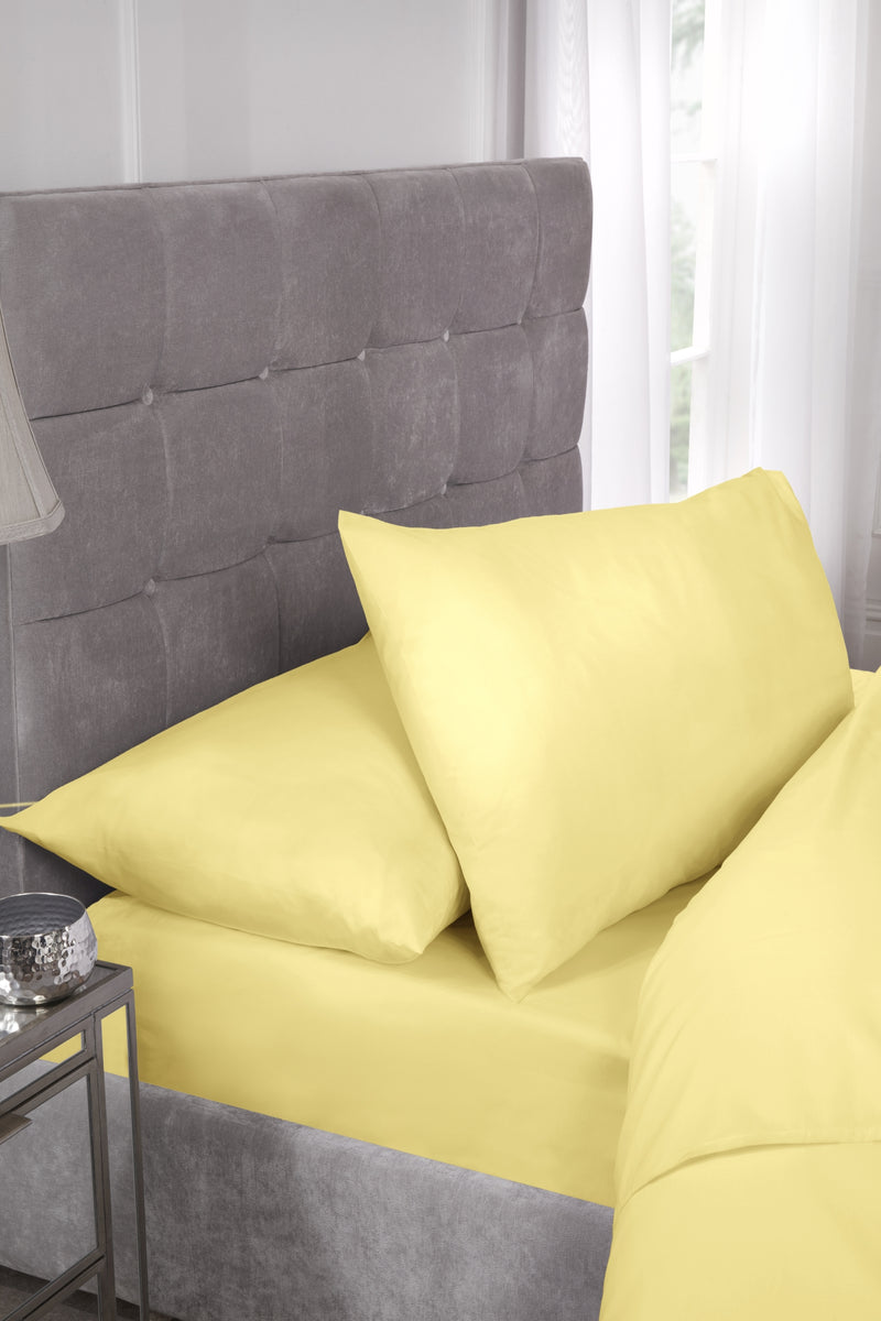 180 Thread Count Percale Flat Sheet in Lemon