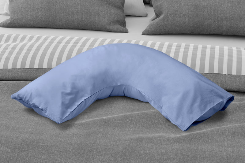 180 Thread Count Percale V Shaped Pillowcase in Blue