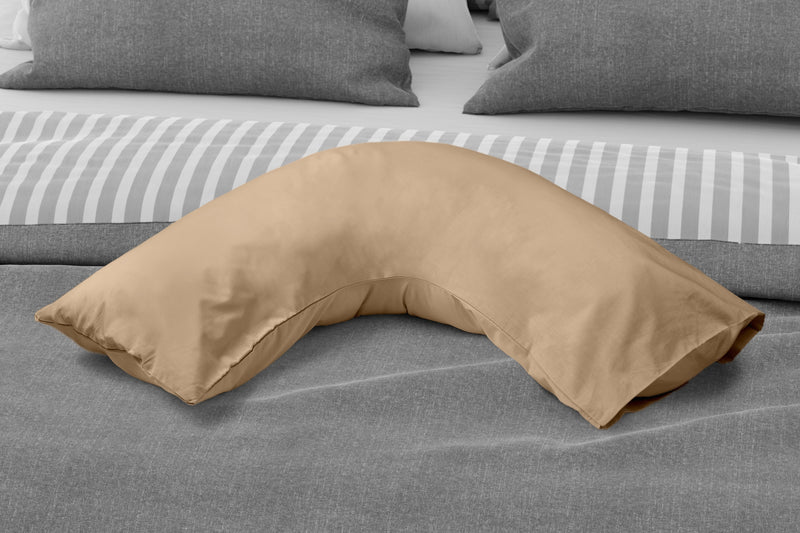 180 Thread Count Percale V Shaped Pillowcase in Coffee