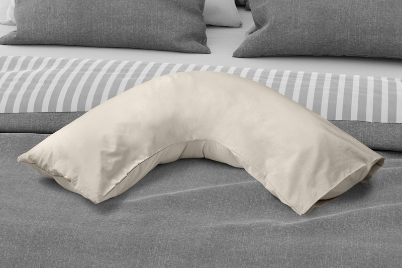 180 Thread Count Percale V Shaped Pillowcase in Ivory