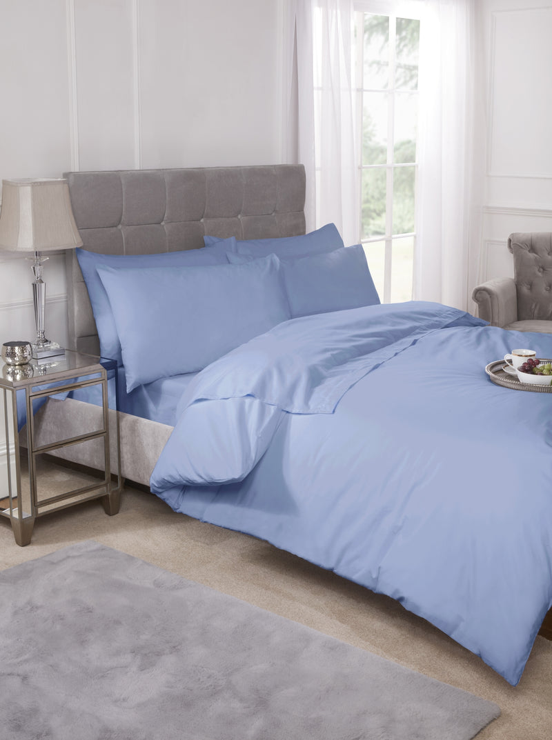 180 Thread Count Percale Fitted Sheet in Blue