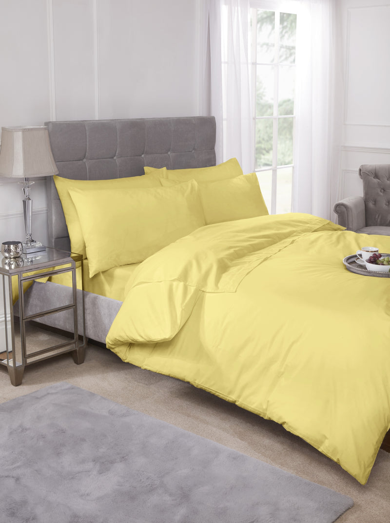 180 Thread Count Percale V Shaped Pillowcase in Lemon