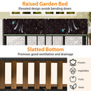 PE Rattan Garden Planter Table with Built-in Chairs and Storage Space