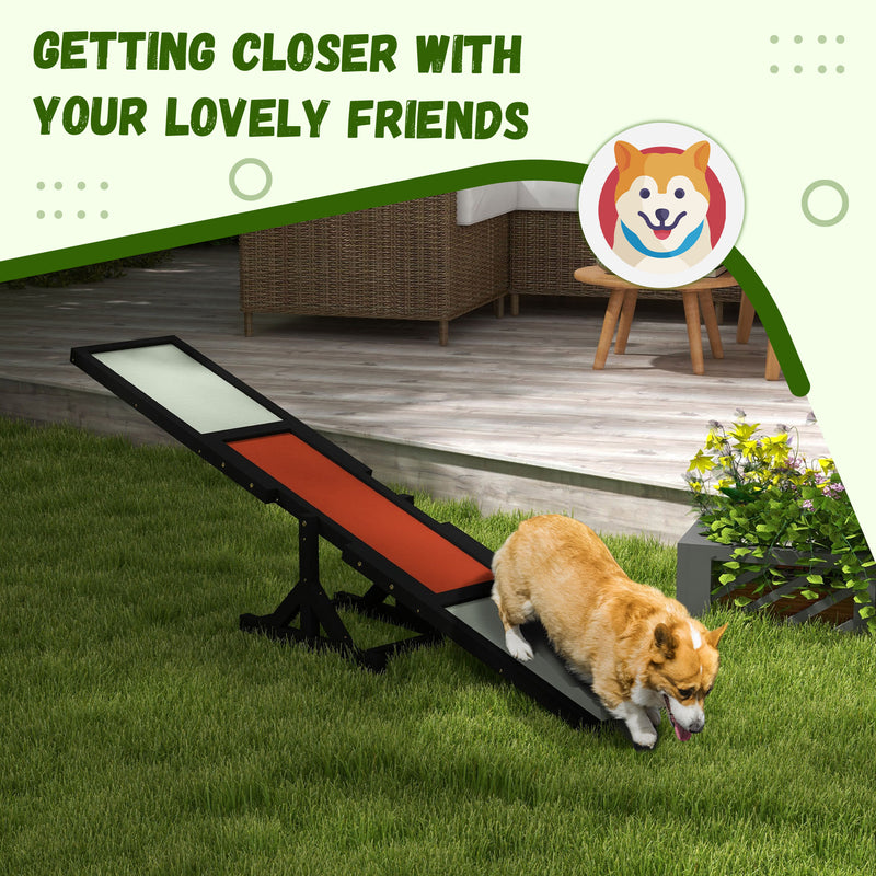 PawHut Wooden Pet Seesaw For Big Dogs With Anti-Slip Surface