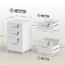 HOMCOM 3 Drawer File Cabinet Rolling Filing Cabinet For A4 And Letter White
