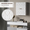 HOMCOM Bathroom Wall Cabinet, Wall Cupboard with Adjustable Shelf, White