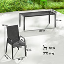 Outsunny 9 Pieces Patio Dining Set With Stackable Chairs, Black
