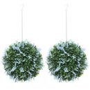 HOMCOM Set Of 2 Artificial Plant Topiary Balls, Faux Plants, Blue