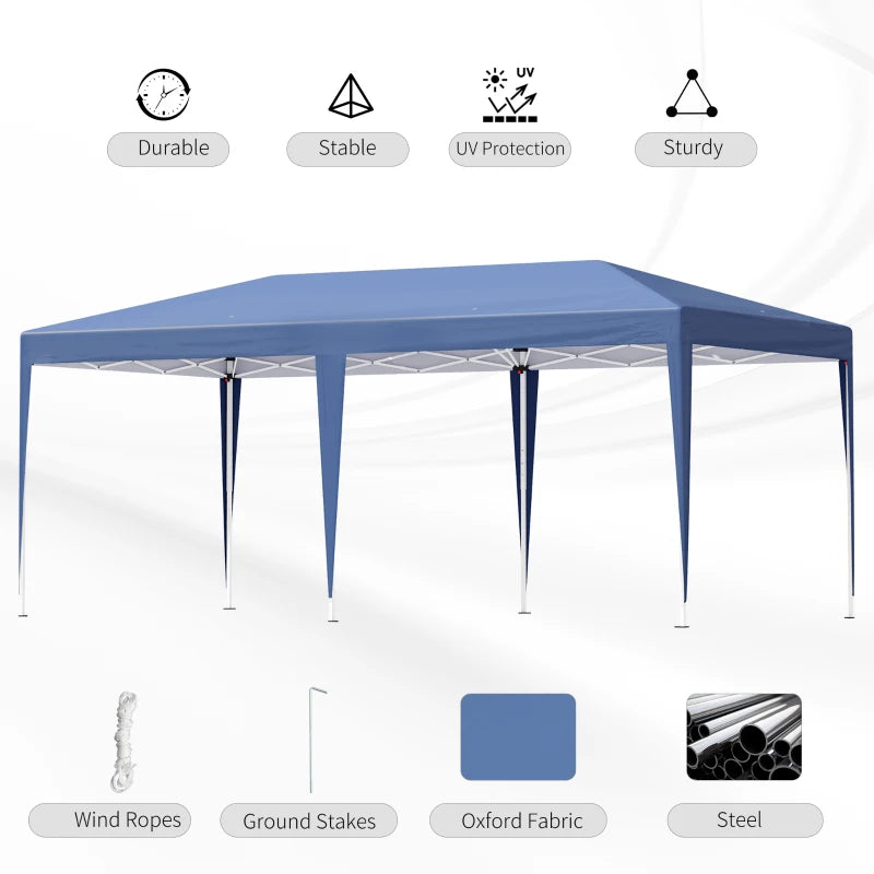 Outsunny  Pop Up Gazebo 6m x 3m -  Blue