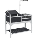 PawHut Tortoise House w/ Adjustable Lamp Holder, Openable Lid, Storage Shelf