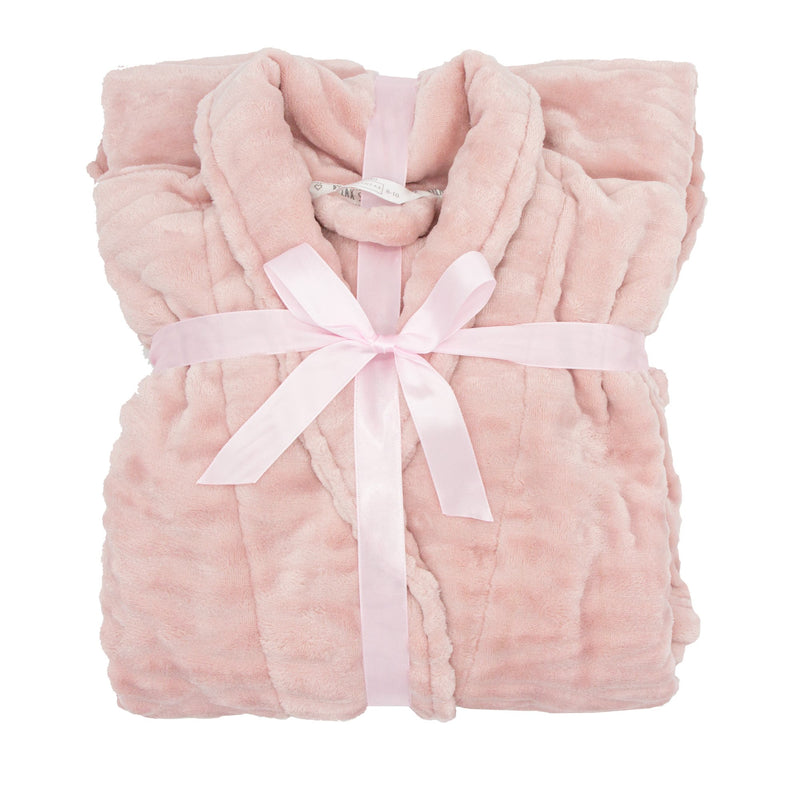 Ladies Wave Cut Dressing Gown- Pink
