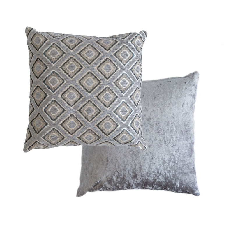 Pisa Geometric Jacquard Cushion Cover in Silver